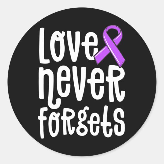 Never Forgets Memories Problem Heimer End Ronde Sticker (Voorkant)