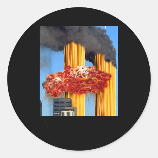 Never Forgetti Funny Spaghetti Meme  Ronde Sticker (Voorkant)