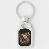 Never Give Up Eagle Sleutelhanger (Voorkant)
