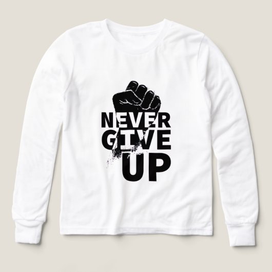 Never Give Up – Motivational Quote Design (Motif recto)