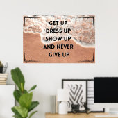 "Never Give Up" Positive Wall art Poster (Bureau à domicile)