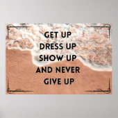 "Never Give Up" Positive Wall art Poster (Devant)