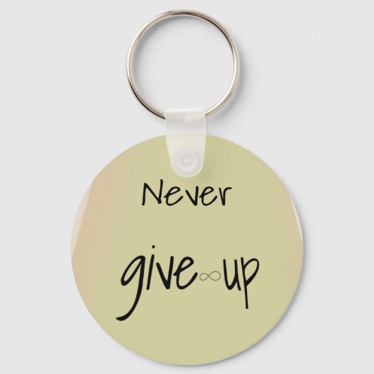 Never give up  sleutelhanger (Voorkant)