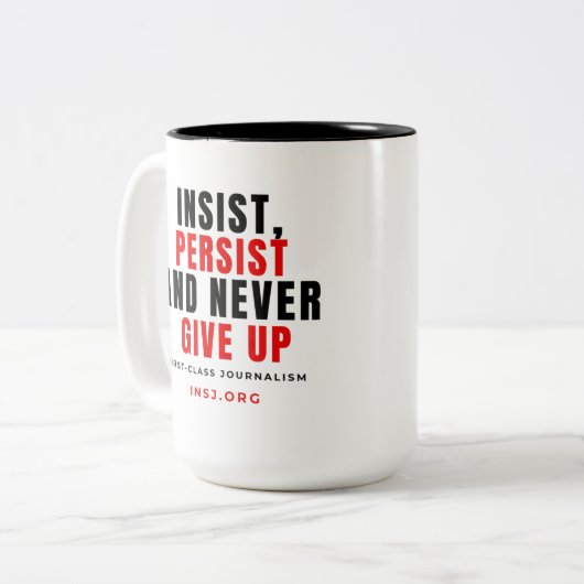 Never Give Up Two-Tone Mug (Devant gauche)