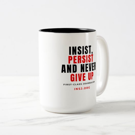 Never Give Up Two-Tone Mug (Devant droit)