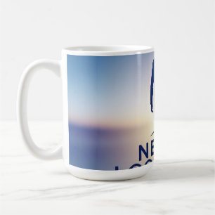 Never Look Back Logo: de toekomst omarmen Koffiemok