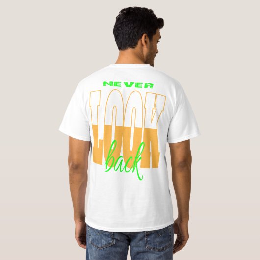 NEVER LOOK BACK Men's Value T-Shirt (Dos entier)