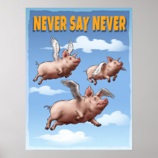 Never Say Never beroemd gemaakt door Whimsical Fly Poster