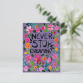 Never stop dreaming briefkaart (Staand voorkant)