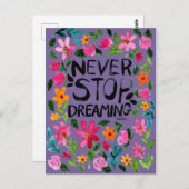 Never stop dreaming briefkaart (Voorkant / Achterkant)