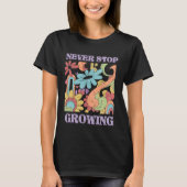 Never Stop Growing Retro  T-shirt (Voorkant)
