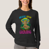 Never Stop Growing  Women Magic Psilocybin Mushroo T-shirt (Voorkant)