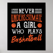 Never underestimate a girl who plays basketball poster (Voorkant)
