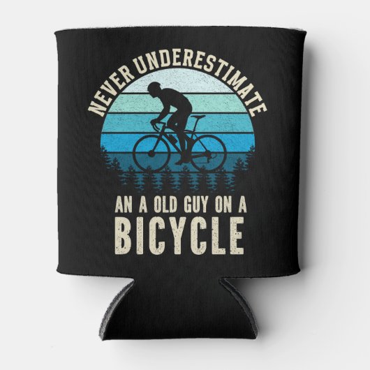 Never Underestimate an old guy on a Bicycle Blikjeskoeler (Voorkant)