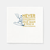 Never Underestimate An Old Man Kitesurfing Kite Servet (Voorkant)