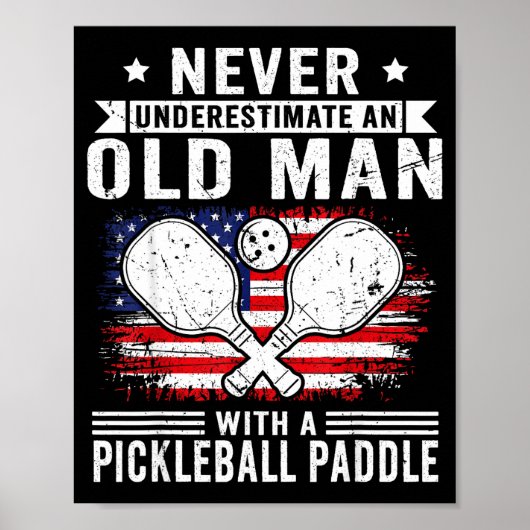 Never Underestimate An Old Man With A Ckleball Pad Poster (Voorkant)
