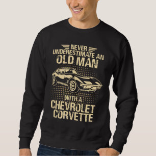 Never Underestimate an Old Man with A Corvette Men Trui