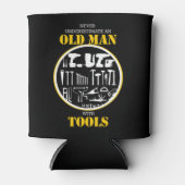 Never Underestimate An Old Man With Tools Handyman Blikjeskoeler (Voorkant)