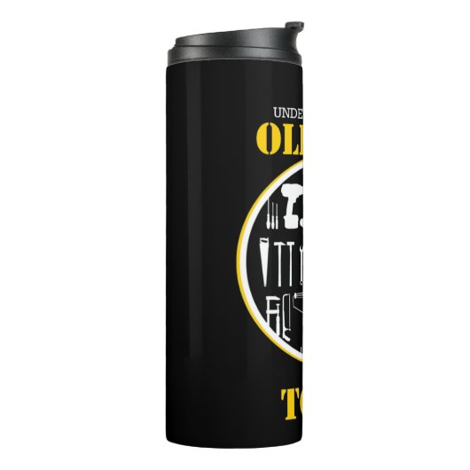 Never Underestimate An Old Man With Tools Handyman Thermosbeker (Gedraaid links)