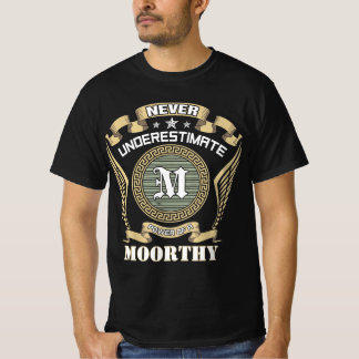 Never underestimate power of a MOORTHY T-shirt