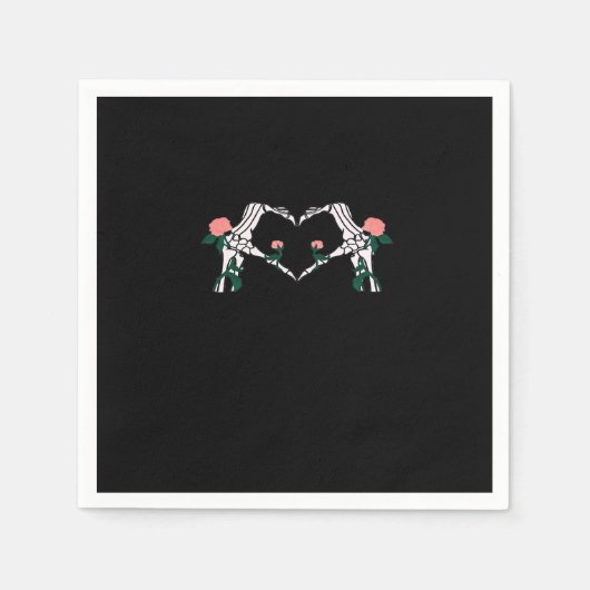 Never Wilts - Skelet Handen Rozen Servet (Voorkant)