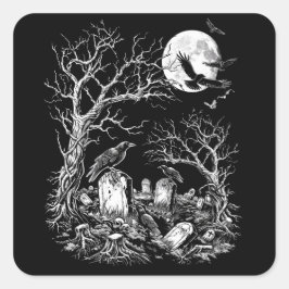 Nevermore Cemetery Vierkante Sticker