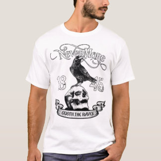 Nevermore citeert de Raven Edgar Allan Poe T-shirt