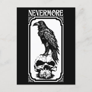 Nevermore   Edgar Allan Poe - Raven Briefkaart