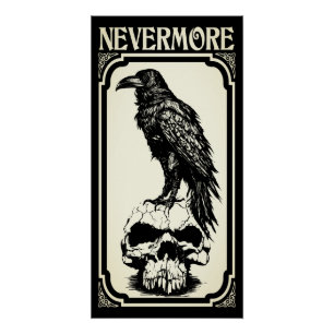 Nevermore Edgar Allan Poe - Raven Perfect Poster