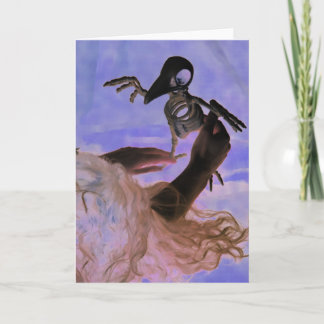 "Nevermore" Hands, Spooky Hair, Fake Bird Skeleton Kaart