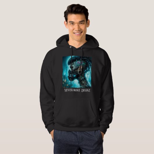 Nevermore ontwerpt Cyberpunk Warrior Sweatshirt (Voorkant volledig)