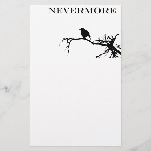 Nevermore Raven Gedicht Edgar Allan Poe Quote Briefpapier (Voorkant)