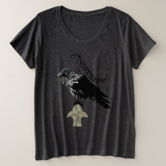 Nevermore Raven Grote Maat T-shirt (Design voorkant)