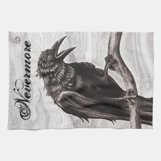 Nevermore Raven in de Mist Kitchen Towel Theedoek