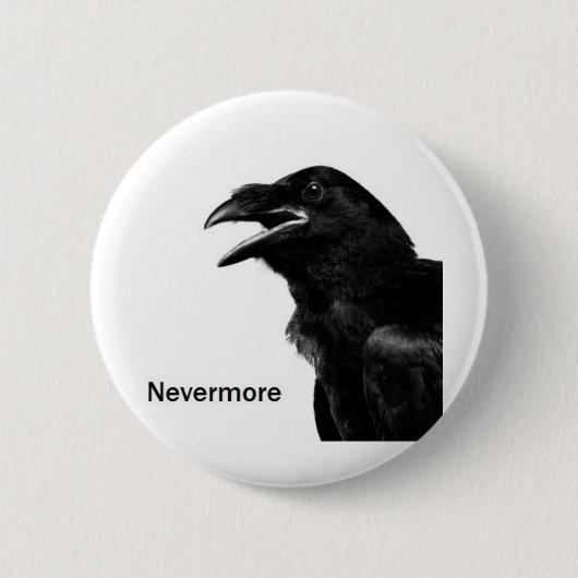 Nevermore Raven Ronde Button 5,7 Cm (Voorkant)