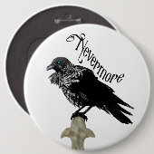Nevermore Raven Ronde Button 6,0 Cm (Voorkant /achterkant)