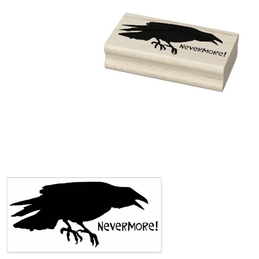 "Nevermore" Raven Rubberstempel (Gestempeld)