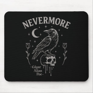 Nevermore Raven Skull Art, Gothic Edgar Allan Poe Muismat