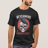 Nevermore Raven Skull Gothic Horror T-shirt (Voorkant)