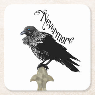 Nevermore Raven Vierkante Kartonnen Onderzetter