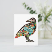 Nevermore Sugar Skull Raven Briefkaart (Staand voorkant)