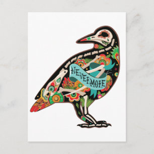 Nevermore Sugar Skull Raven Briefkaart