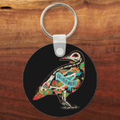Nevermore Sugar Skull Raven Button Sleutelhanger (Voorkant)