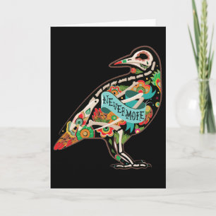 Nevermore Sugar Skull Raven Wenskaart Kaart