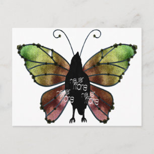Nevermore x3 Butterfly Raven Briefkaart