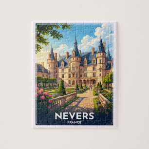 Nevers Frankrijk Kasteel Vintage Reizen Legpuzzel