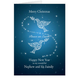 Neveu et sa famille, colombes de Noël de paix