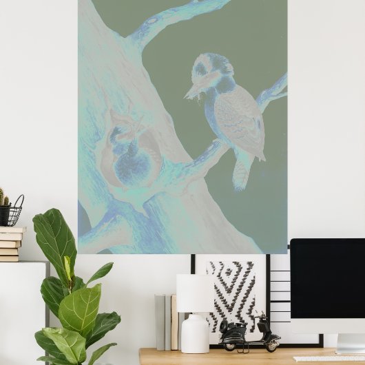 Neville HP Cayley - Laughing Kookaburra Poster (Thuiskantoor)