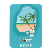 Nevis Caribbean Island Illustrated map. Magneet (Verticaal)