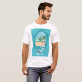 Nevis Caribbean Island Illustrated map. T-shirt (Voorkant volledig)